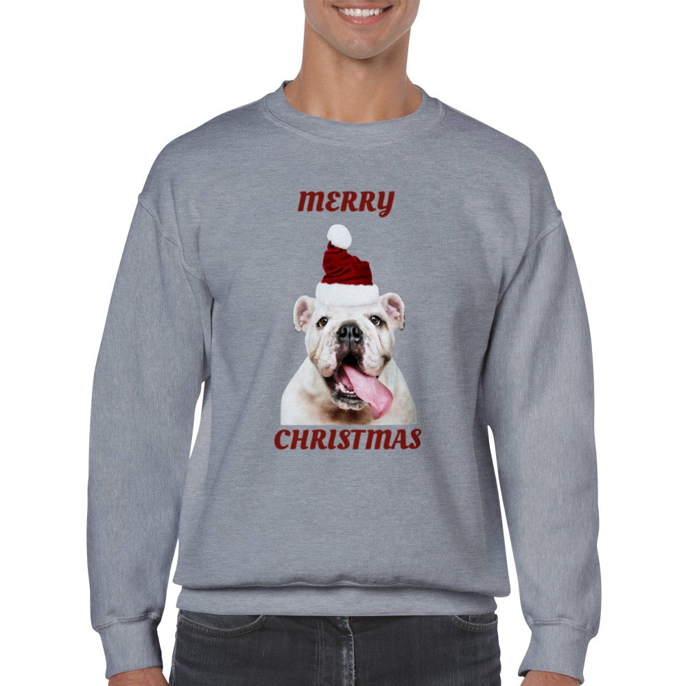 Sweatshirt - Frohe Weihnachten Happy Bulldog - Klassisches Unisex-Sweatshirt mit Rundhalsausschnitt