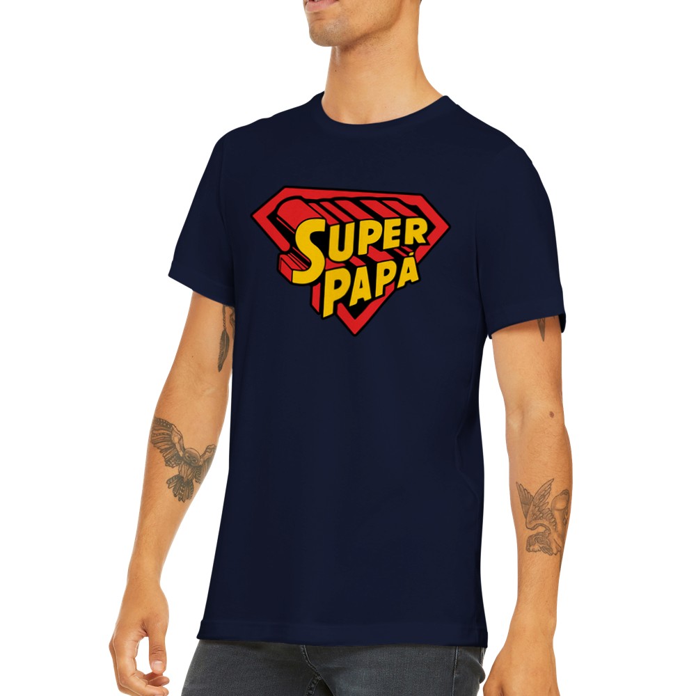 Quote T-shirt - For Dad - Super Papa artwork - Premium Unisex T-shirt