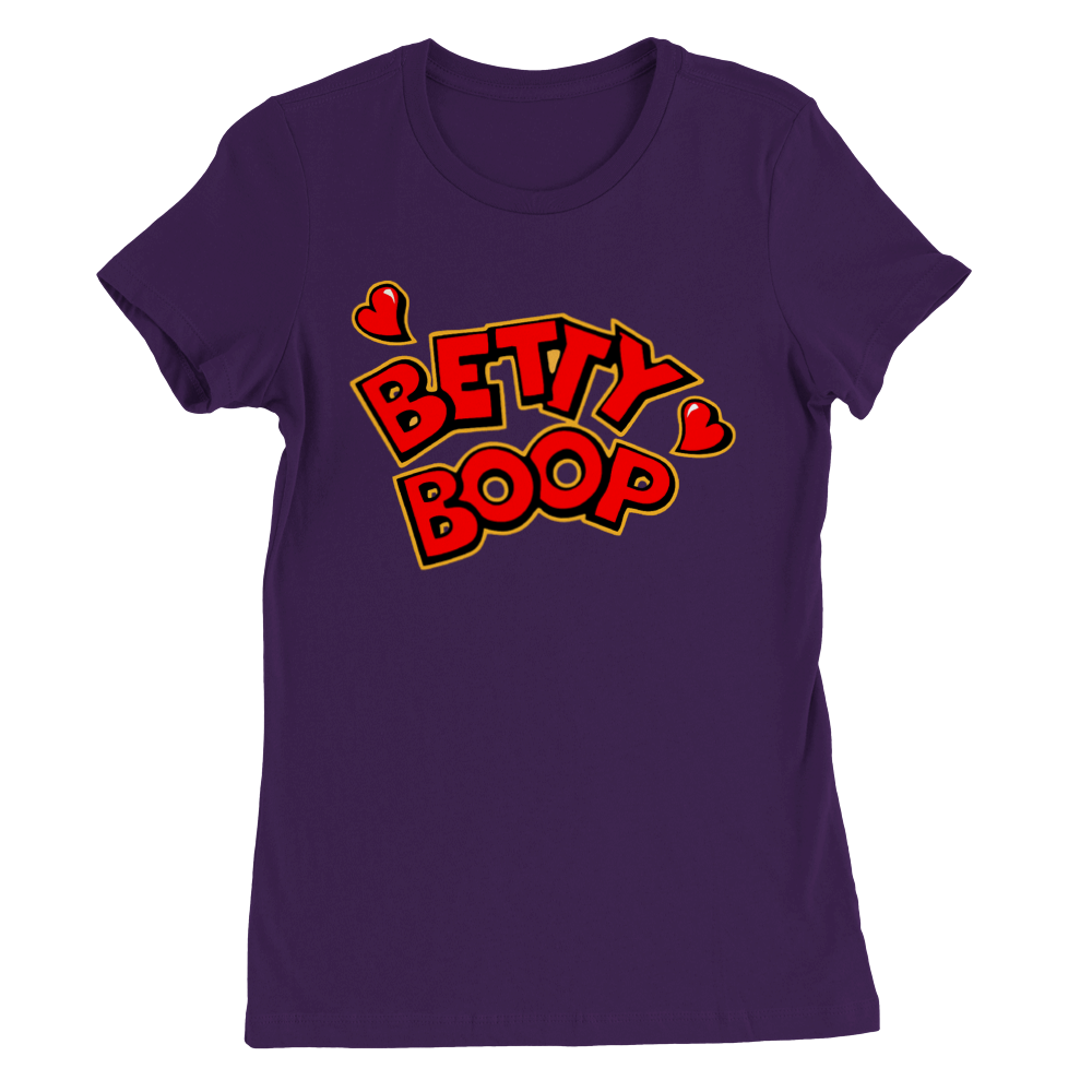 T-shirt - Betty Boop Hearts Artwork - Premium Kvinde Crewneck T-shirt