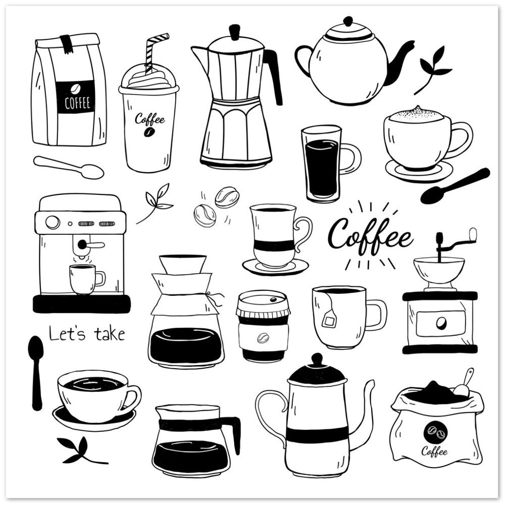 Poster Café- und Kaffeehaus-Muster Artwork Klassisches mattes Posterpapier
