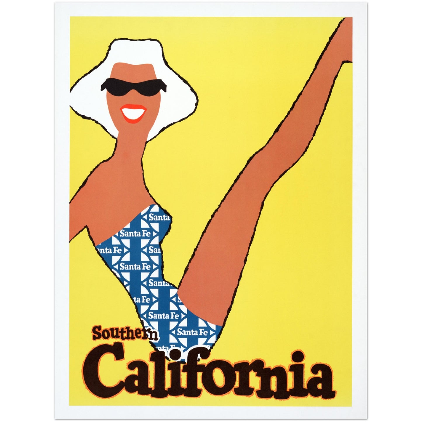 Plakat - Southern California Pige i Santa Fe i Badedragt (1963) Premium Mat Plakat Papir