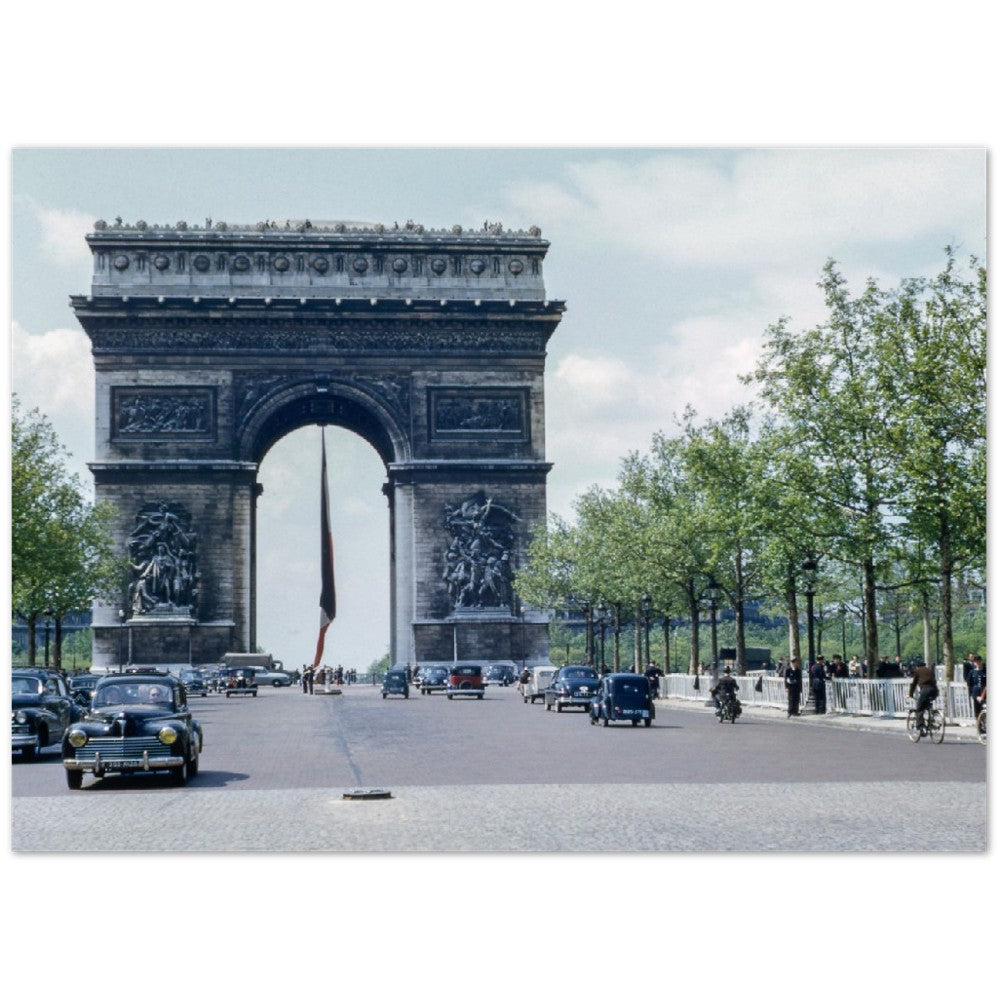 Poster – Paris und der Arc de Triomphe Vintage – hochwertiges mattes Papier