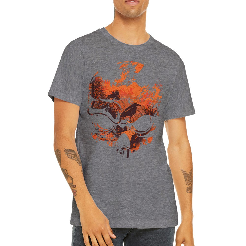 Artwork T-Shirts - The Autumn Skull Artwork - Premium Unisex T-Shirt 