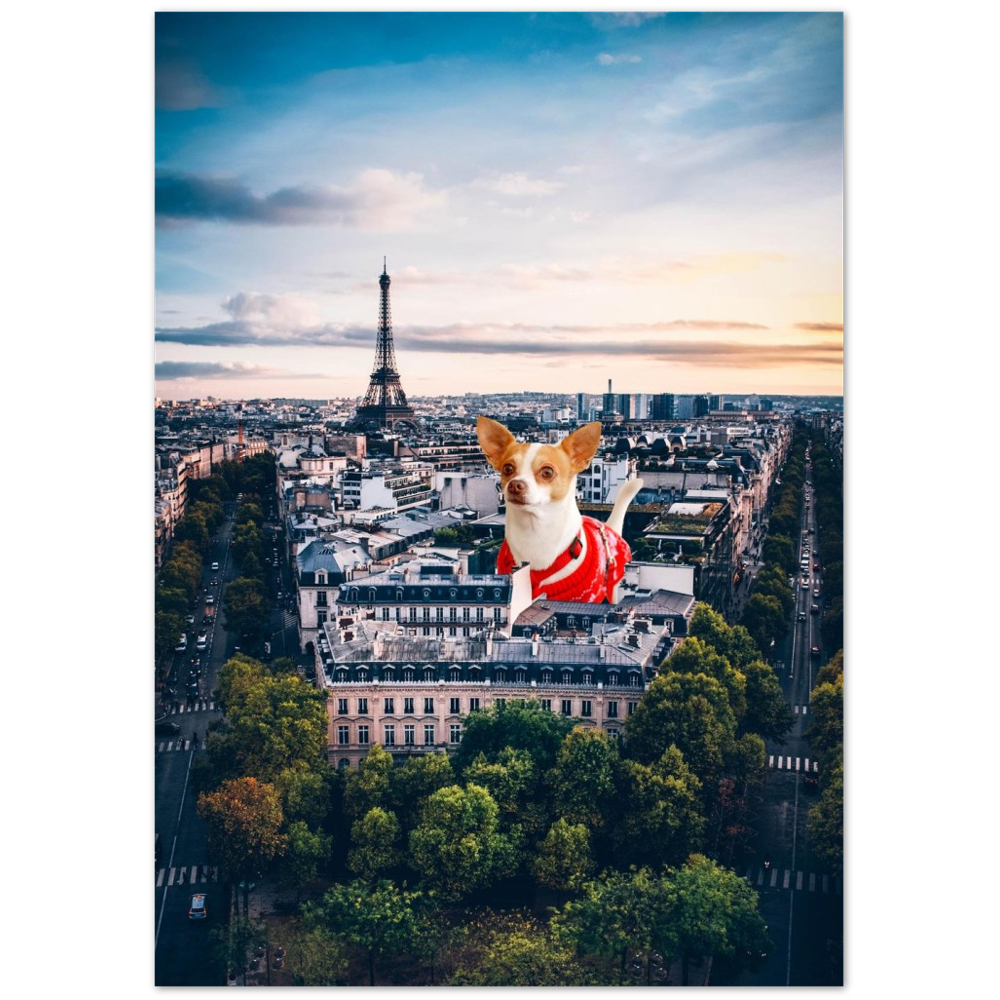 Plakat Artwork - Chihuahua vs Paris - Klassisk Mat Museums Plakat Papir