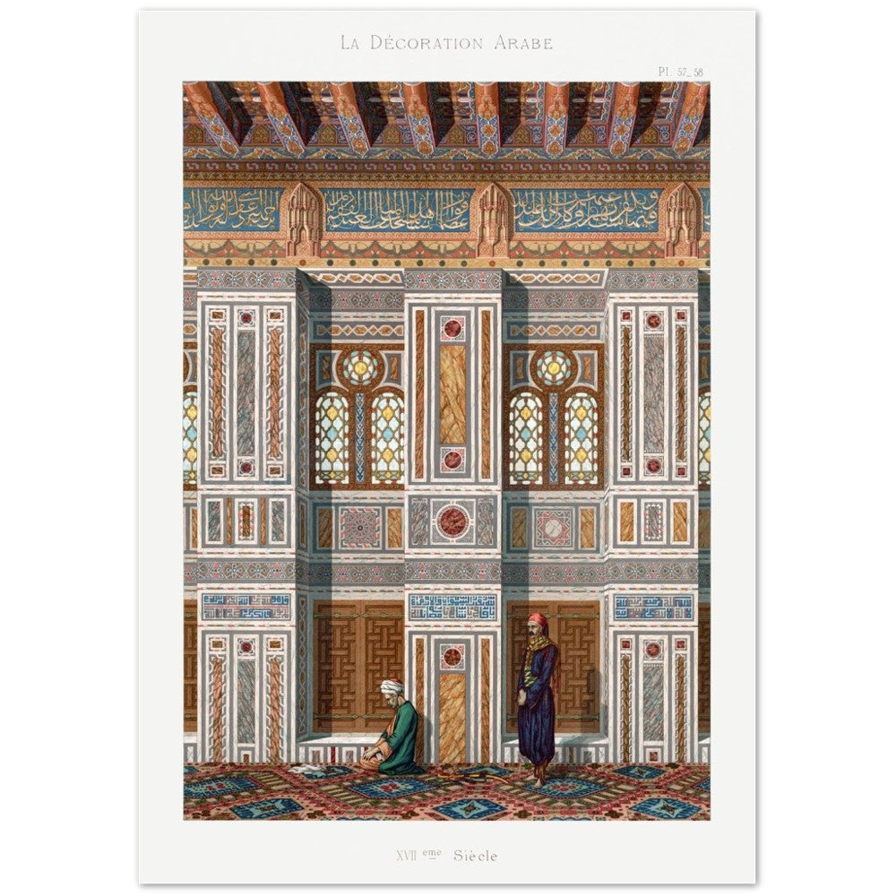 Poster of Vintage Arabesque Interior Lithograph Plate No. 57 &amp; 58, Emile Prisses Avennes