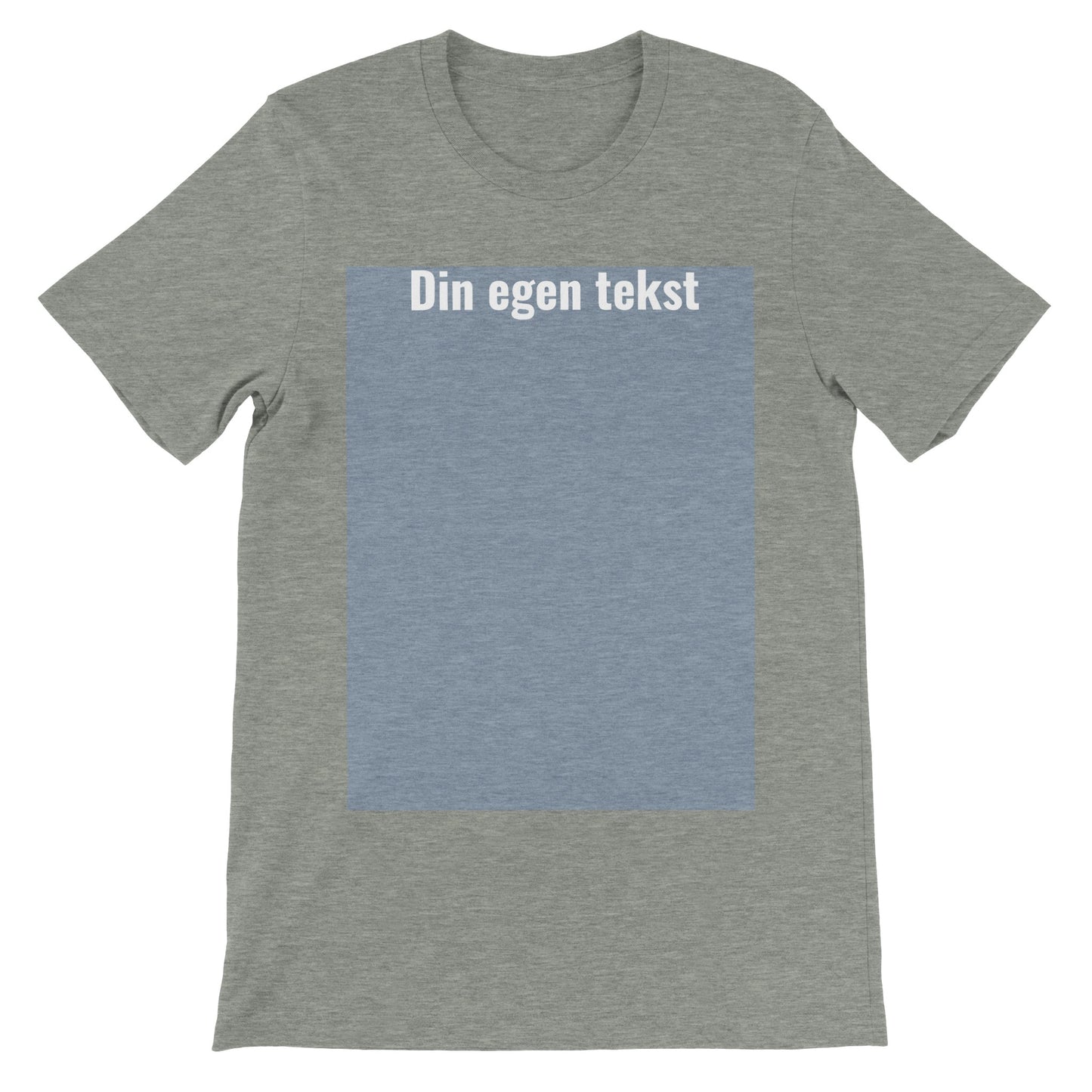 Design Selv T-shirt (billede eller (HVID) tekst ) Premium Unisex Grå Meleret T-shirt  med tekst og billede boks på t-shirt