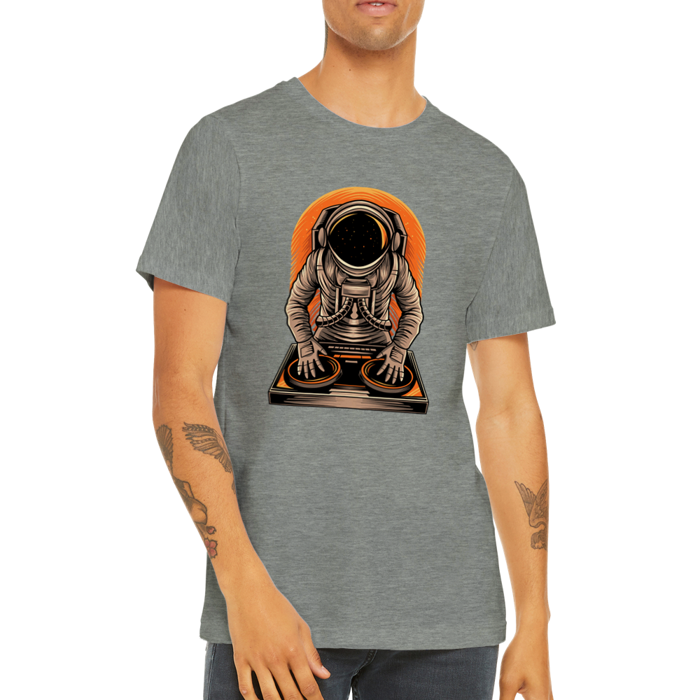 Funny T-Shirts - Cool Space Man DJ Artwork Premium Unisex T-shirt