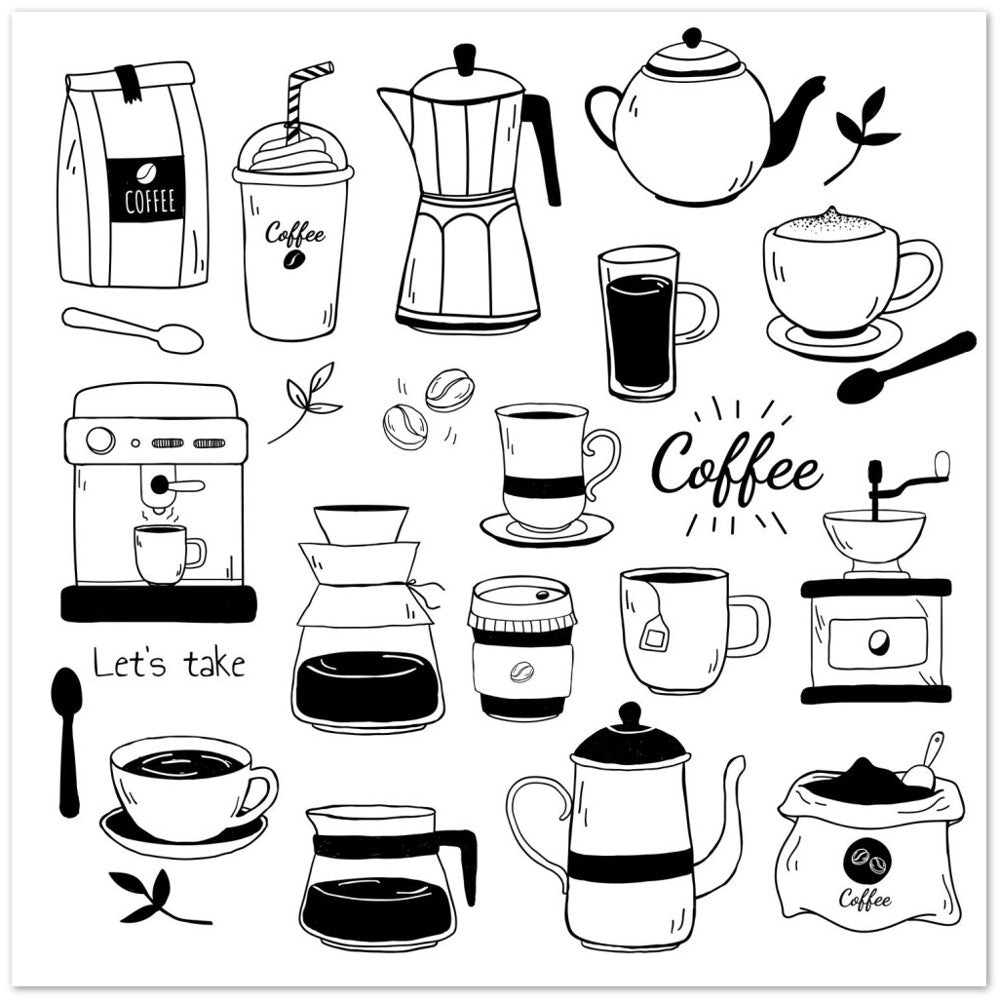 Poster Café- und Kaffeehaus-Muster Artwork Klassisches mattes Posterpapier