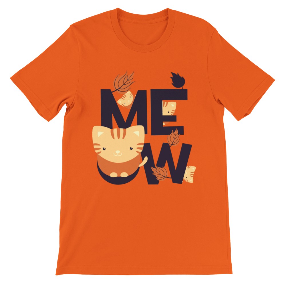 Lustige T-Shirts - Katzengrafik MEOW - Premium-Unisex-T-Shirt 