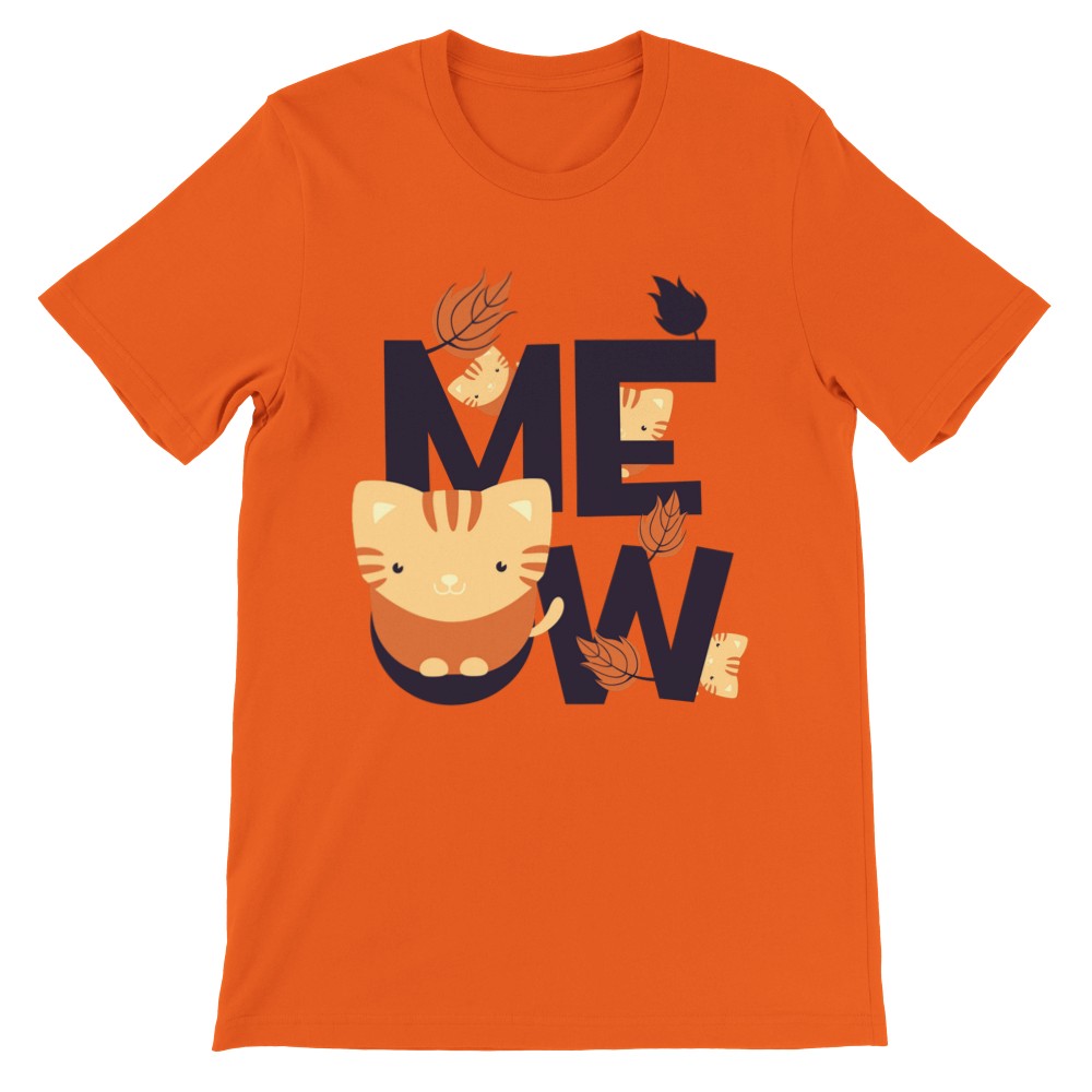 Fun T-Shirts - Cat Artwork MEOW - Premium Unisex T-shirt