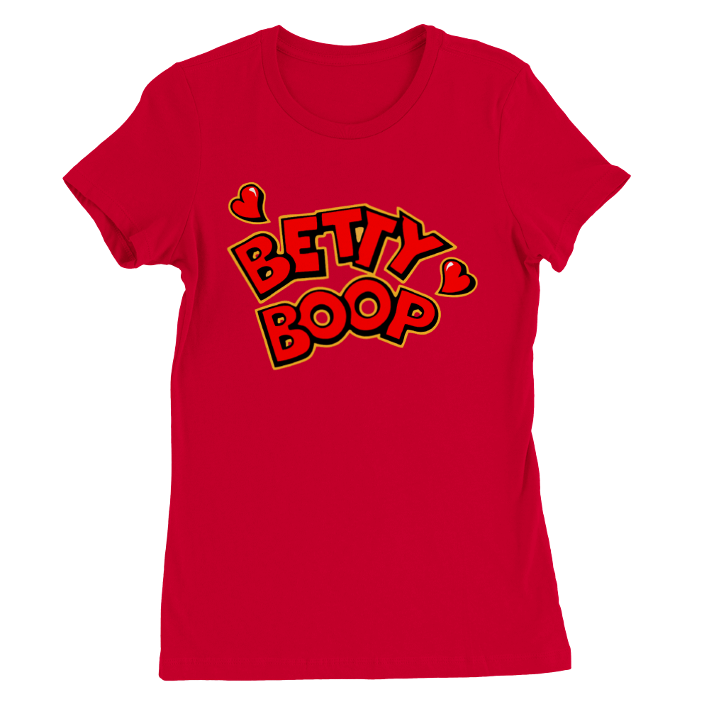 T-shirt - Betty Boop Hearts Artwork - Premium Women's Crewneck T-shirt