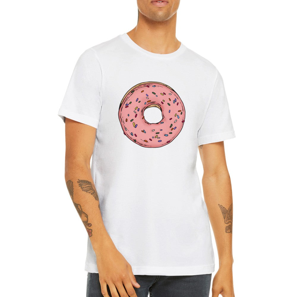 Sjov T-shirt - Donut Cartoon Design Premium Unisex T-shirt