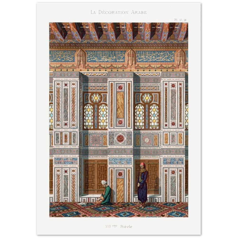 Poster of Vintage Arabesque Interior Lithograph Plate No. 57 &amp; 58, Emile Prisses Avennes