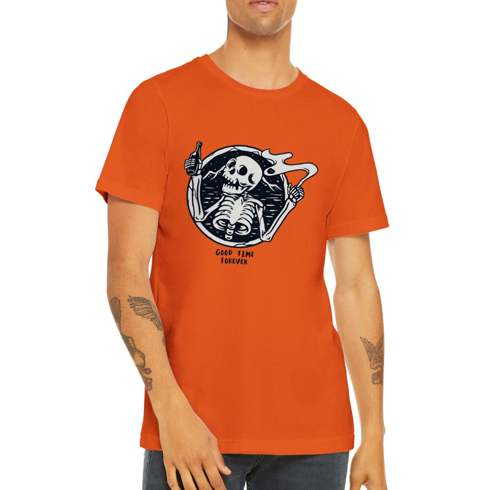 Fun T-Shirts - Good Vibes Forever Skelleton Artwork - Premium Unisex T-shirt