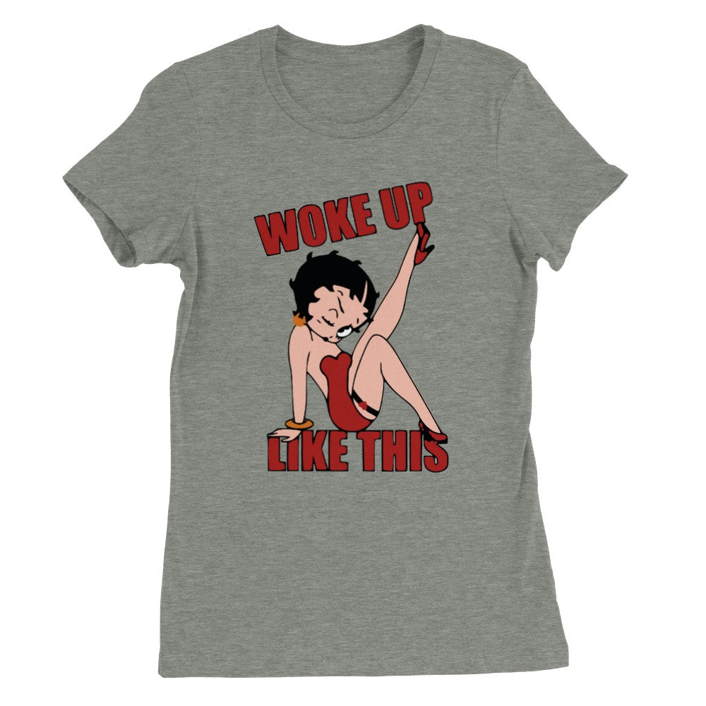 T-Shirt - Betty Boop Woke Up Like This - Premium Damen T-Shirt mit Rundhalsausschnitt 