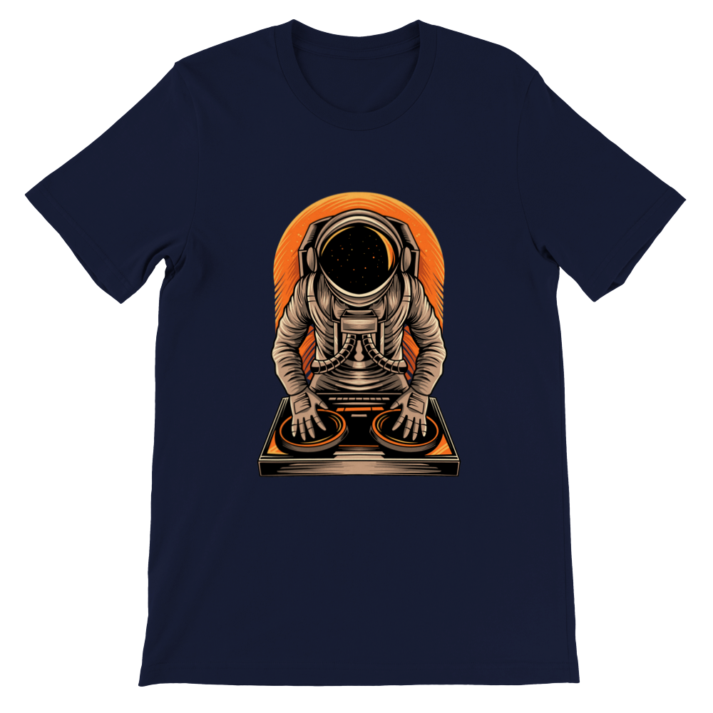 Sjove T-shirts - Cool Space Man DJ Artwork Premium Unisex T-shirt