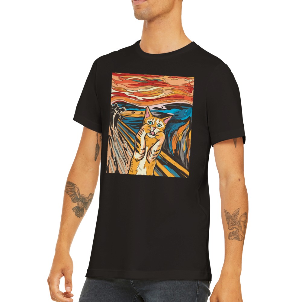 Zitat T-Shirt - Lustige Designs Artwork - Scream From The Cat Premium Unisex T-Shirt 