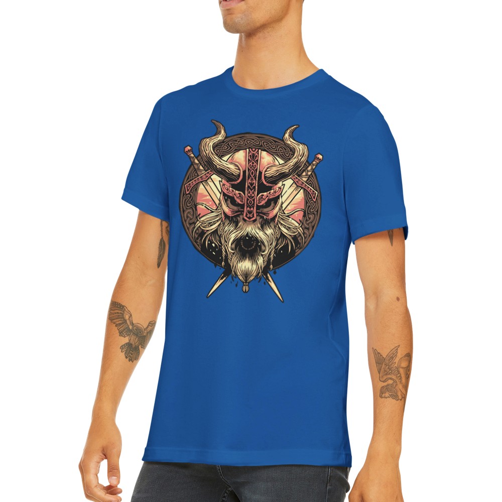 Citat T-shirts - Vikings Shield Artwork Premium Unisex T-shirt