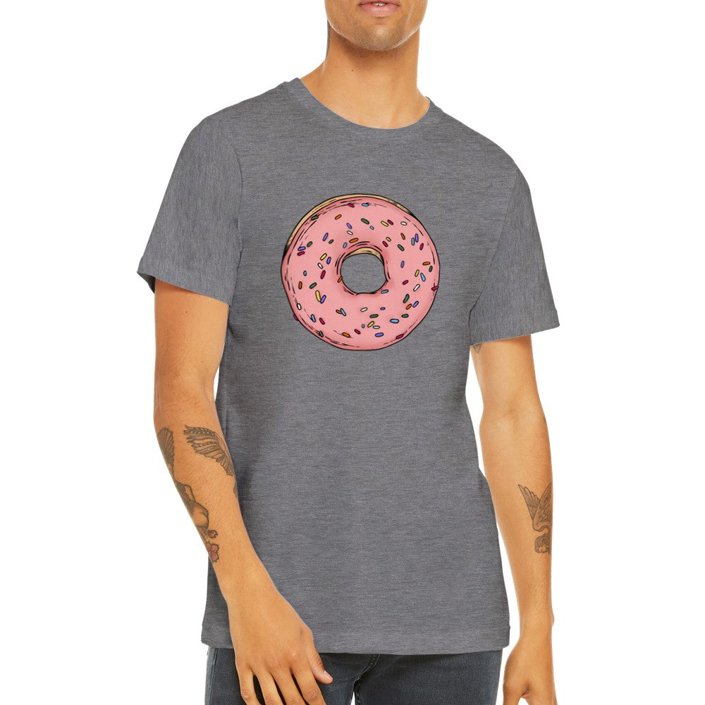 Sjov T-shirt - Donut Cartoon Design Premium Unisex T-shirt