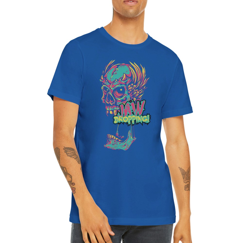 Artwork T-shirts - Skull Jaw Dropping Pop Retro - Premium Unisex T-shirt