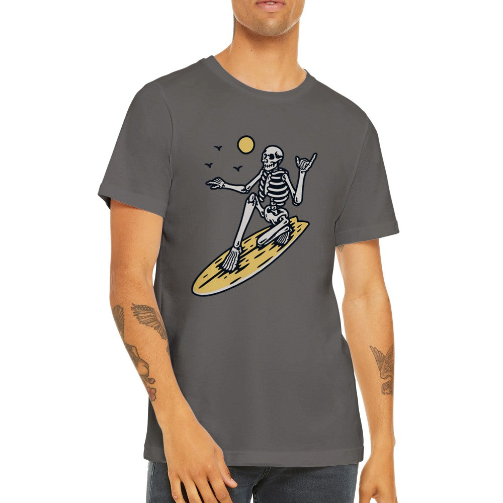 Lustige T-Shirts - The Skull Surfer - Premium Unisex T-Shirt 