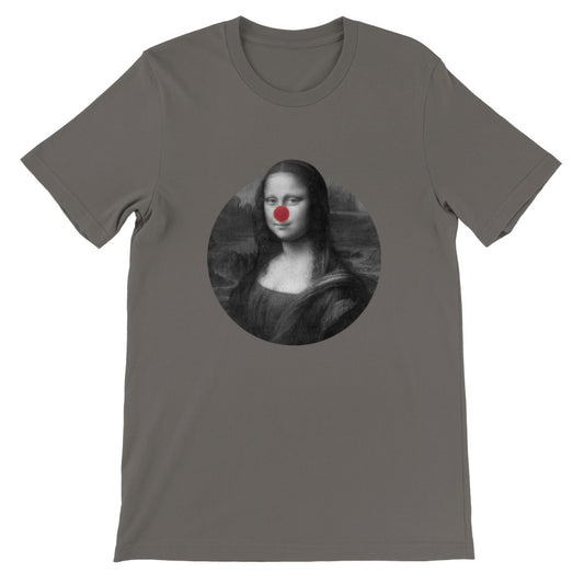 Artwork T-shirt - Mona Lisa Red Nose Artwork - Grå Premium Unisex T-shirt