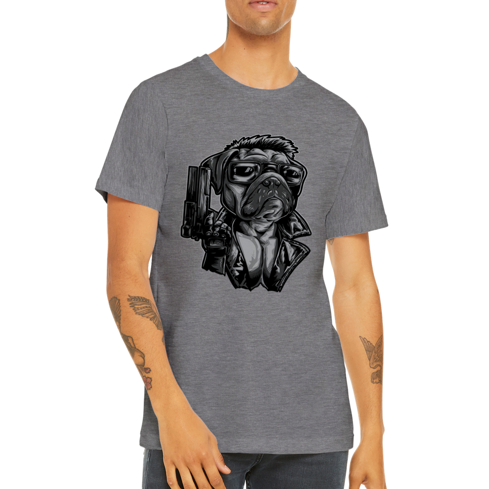 Lustige T-Shirts - Französische Bulldogge Frencinator Premium Unisex T-Shirt 