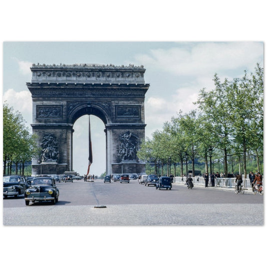 Poster - Paris and the Arc de Triomphe Vintage - Premium Matte Paper