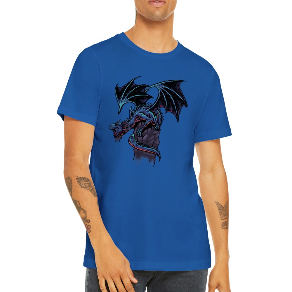 Grafik-T-Shirts - Blue Dragon Artwork - Premium-Unisex-T-Shirt 