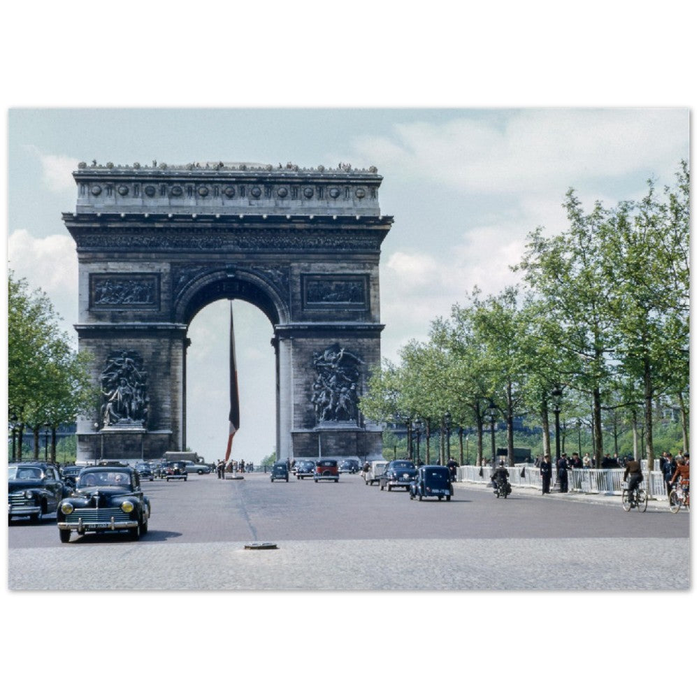 Poster – Paris und der Arc de Triomphe Vintage – hochwertiges mattes Papier