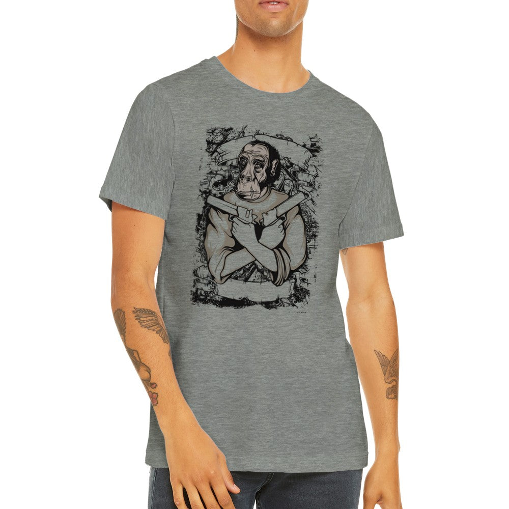 Grafik-T-Shirts - Der Schimpansen-Gangster - Premium-Unisex-T-Shirt 