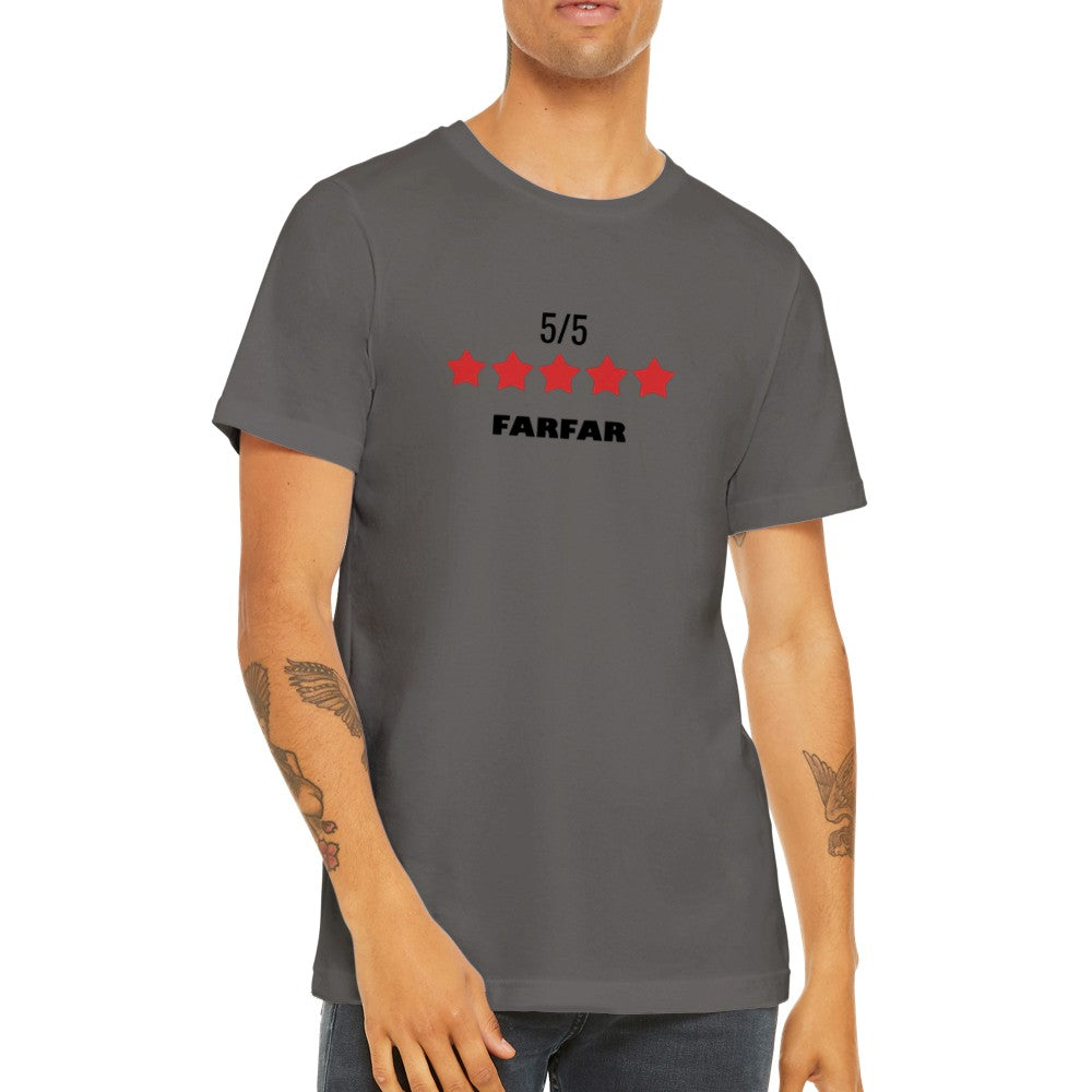 Sjove T-shirts - 5 Stjernet Farfar - Premium Unisex T-shirt