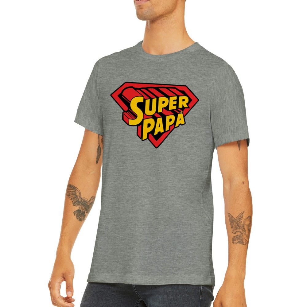 Quote T-shirt - For Dad - Super Papa artwork - Premium Unisex T-shirt