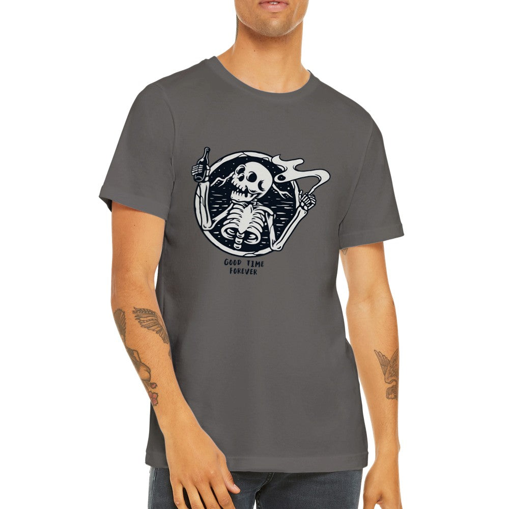 Lustige T-Shirts - Good Vibes Forever Skelleton Artwork - Premium Unisex T-Shirt 