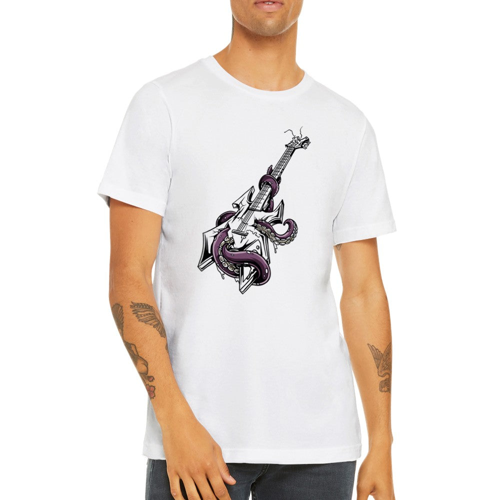 Music T-shirts - Guitar Squid Rock Artwork - Premium Unisex T-Shirt