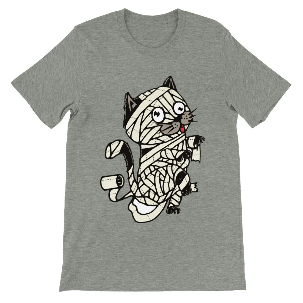 Lustige T-Shirts - Katze in Toilettenpapier gerollt - Premium Unisex T-Shirt