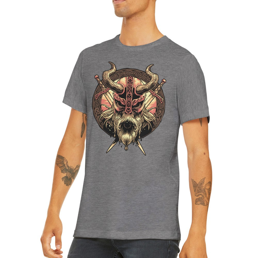 Citat T-shirts - Vikings Shield Artwork Premium Unisex T-shirt