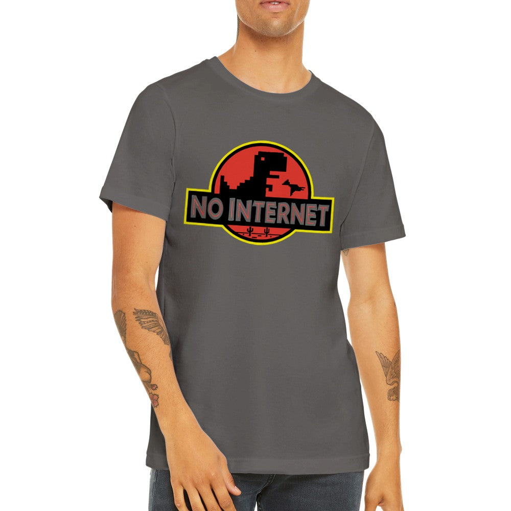 Zitat T-Shirt - lustige Designs - Jurassic No Internet Premium Unisex T-Shirt 