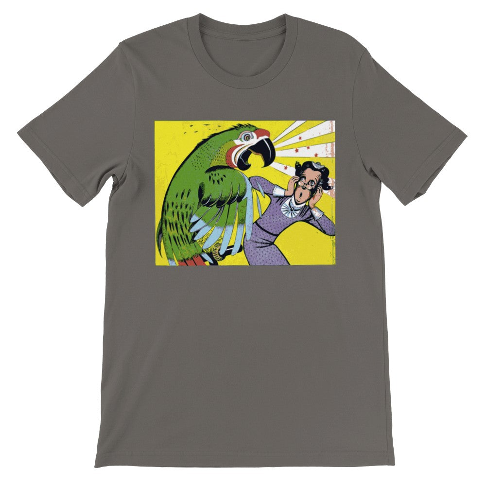 Artwork T-shirt - Papagøje Skriget Vintage 50 Style Artwork - Premium Unisex T-shirt