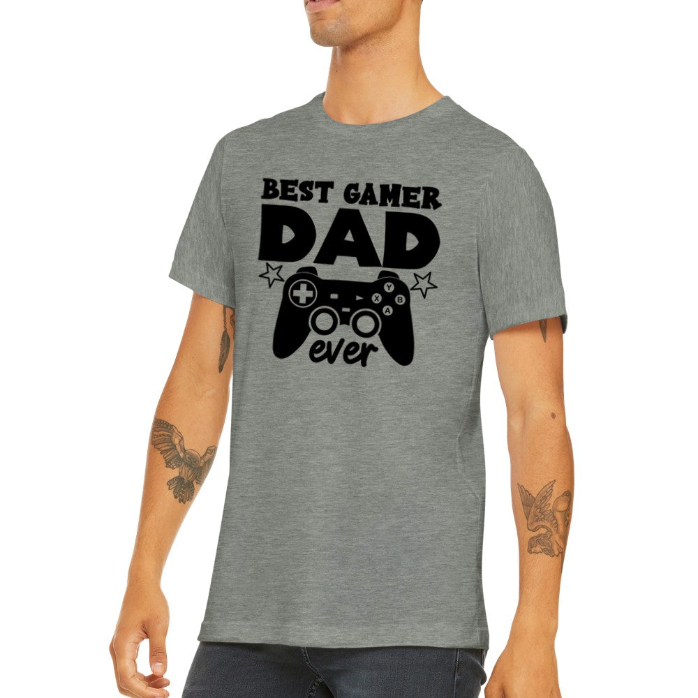Citat T-shirt - Far Citater - Best Gamer Dad Premium Unisex T-shirt
