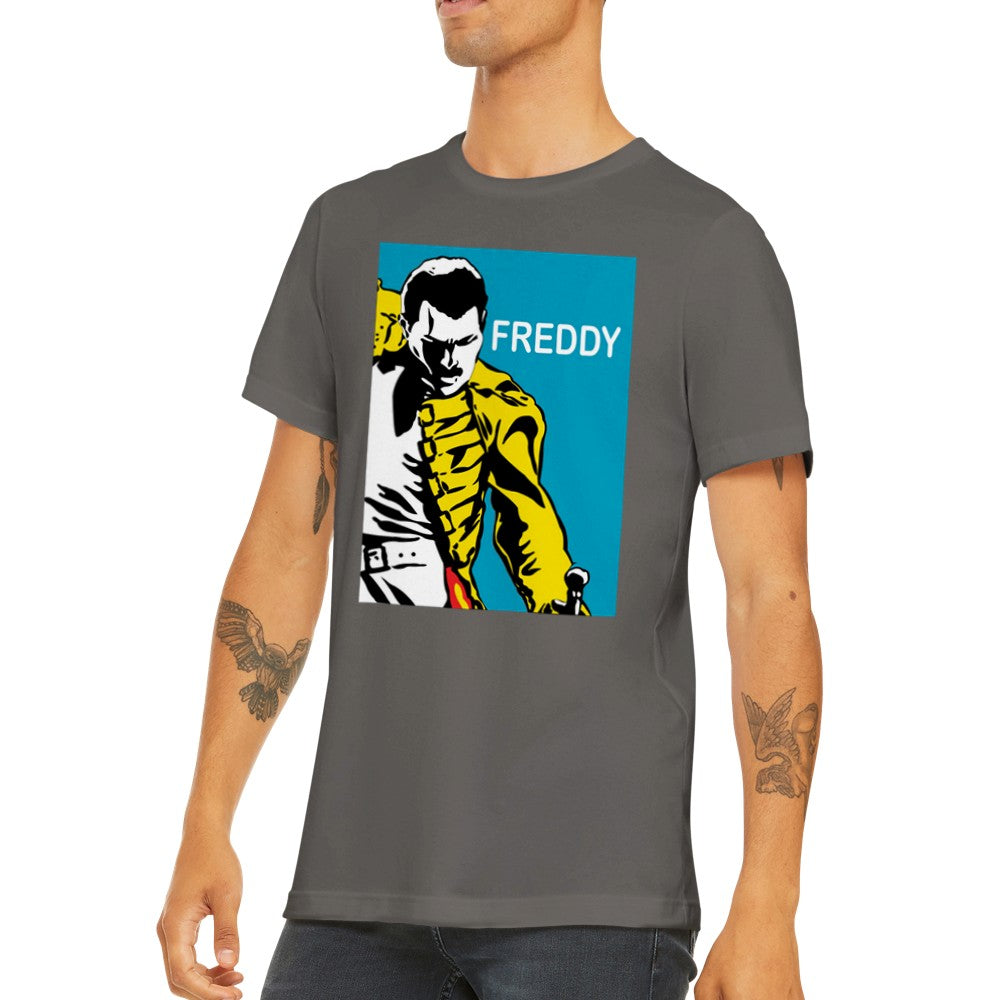 Music T-shirt - Queen Artwork - Freddy Retro Art Premium Unisex T-shirt