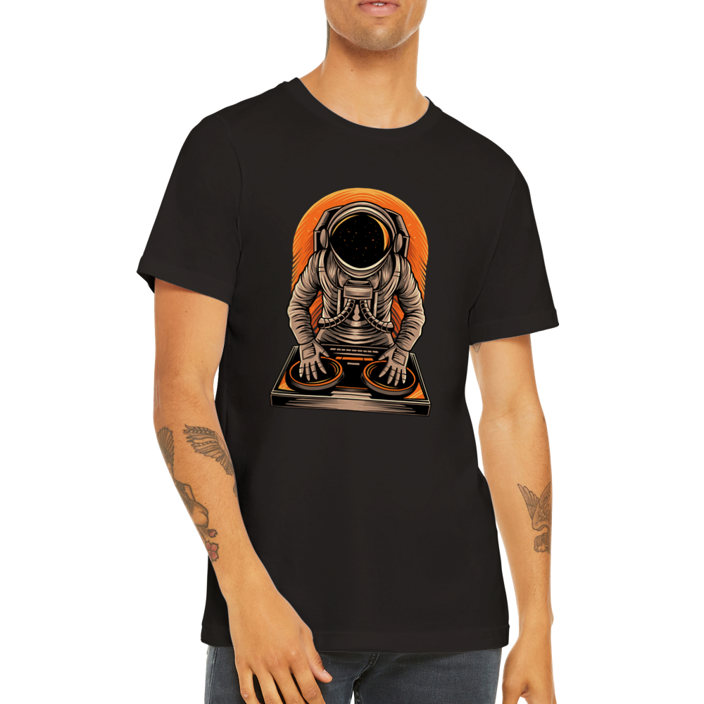 Sjove T-shirts - Cool Space Man DJ Artwork Premium Unisex T-shirt