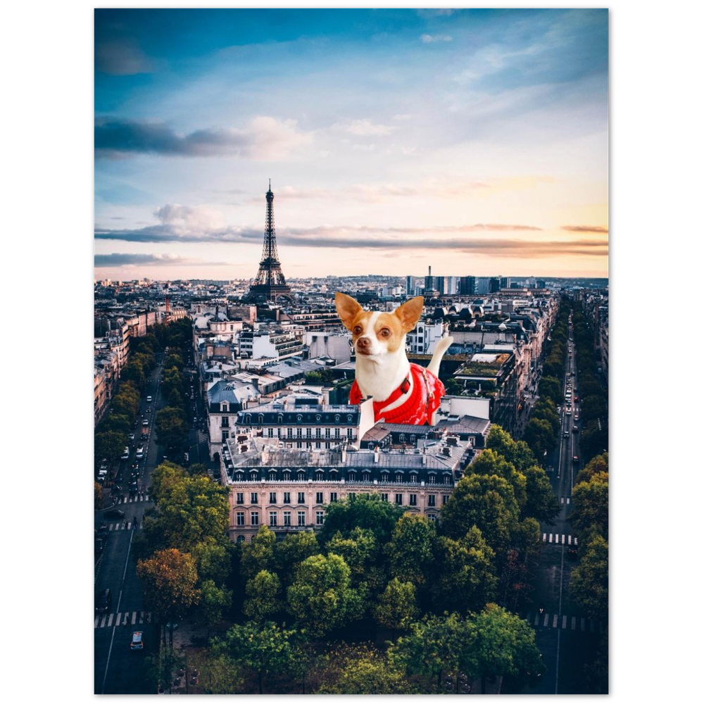 Plakat Artwork - Chihuahua vs Paris - Klassisk Mat Museums Plakat Papir