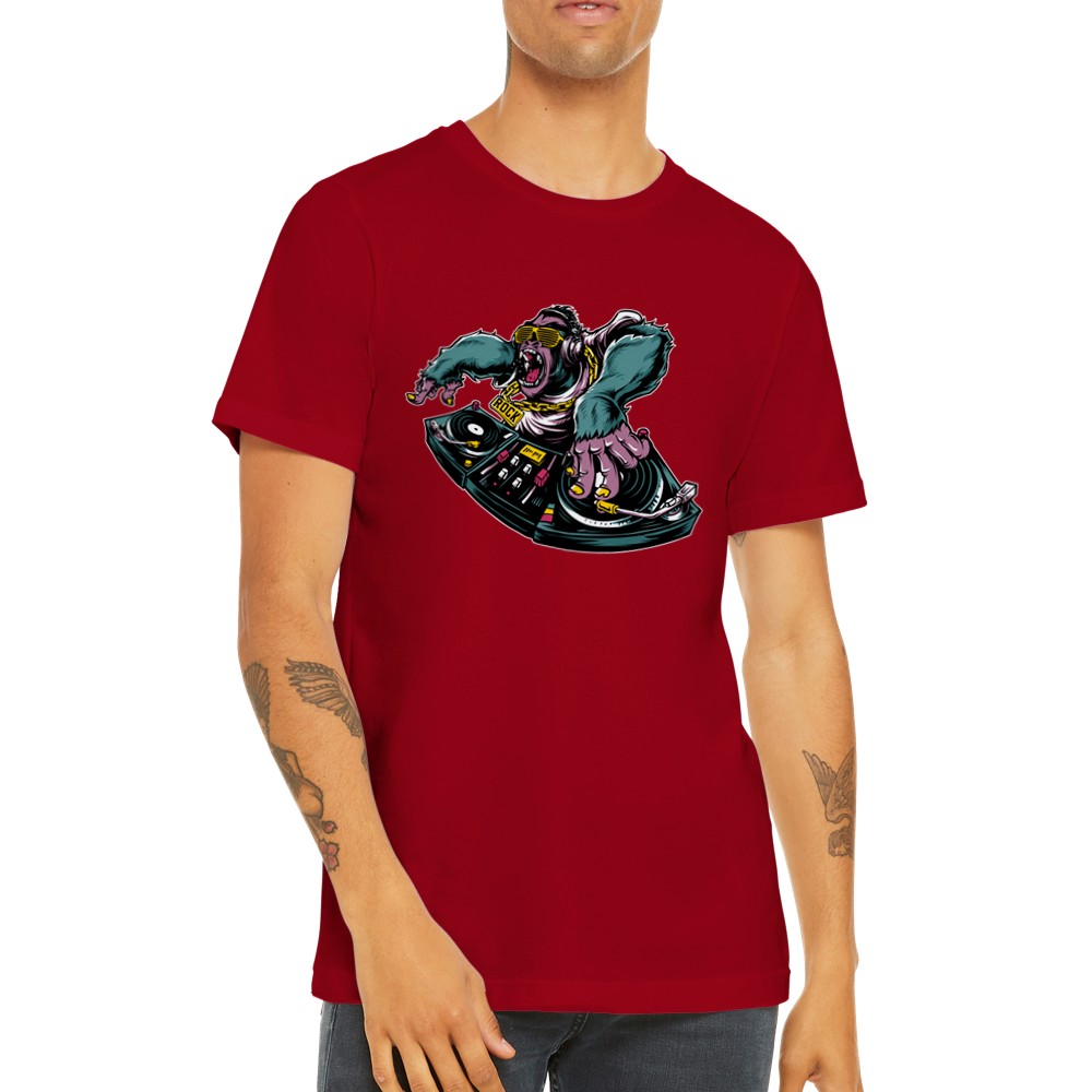 Musik T-Shirts - Der DJ Gorilla spielt - Premium Unisex T-Shirt 