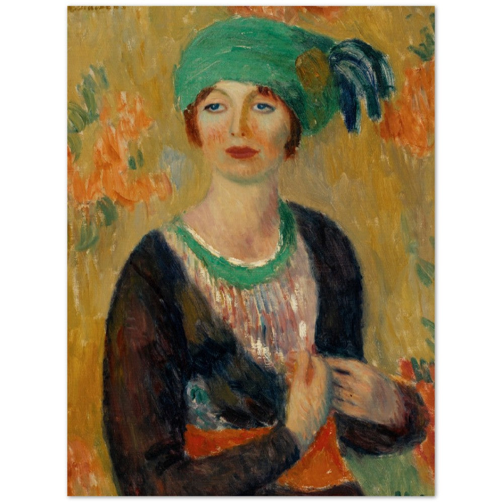 Plakat - Girl in Green Turban (1913) William James Glackens - Premium Mat Papir