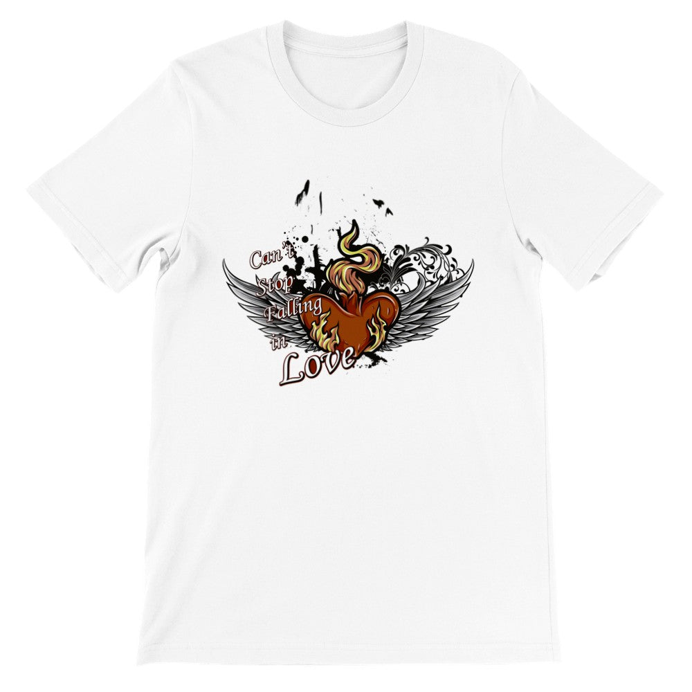 Artwork T-shirts - Cant Stop Falling In Love Fire Heart - Premium Unisex T-shirt