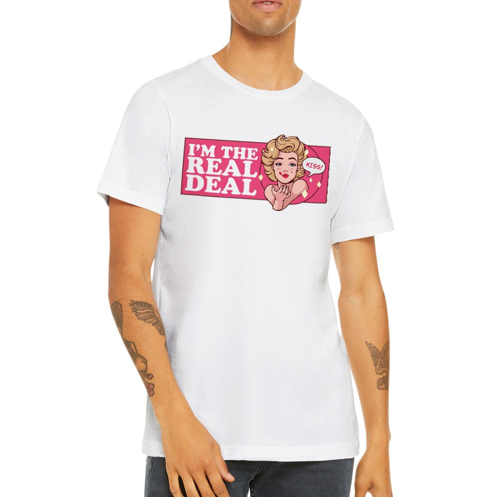 Zitat T-Shirt - Marilyn Monroe Im The Real Deal - Premium Unisex T-Shirt