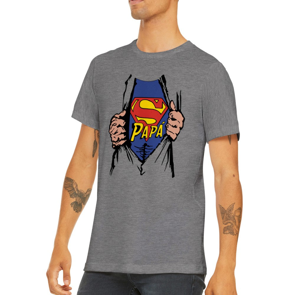 Citat T-shirt - Til Far Artwork - Super Papa - Premium Unisex T-shirt