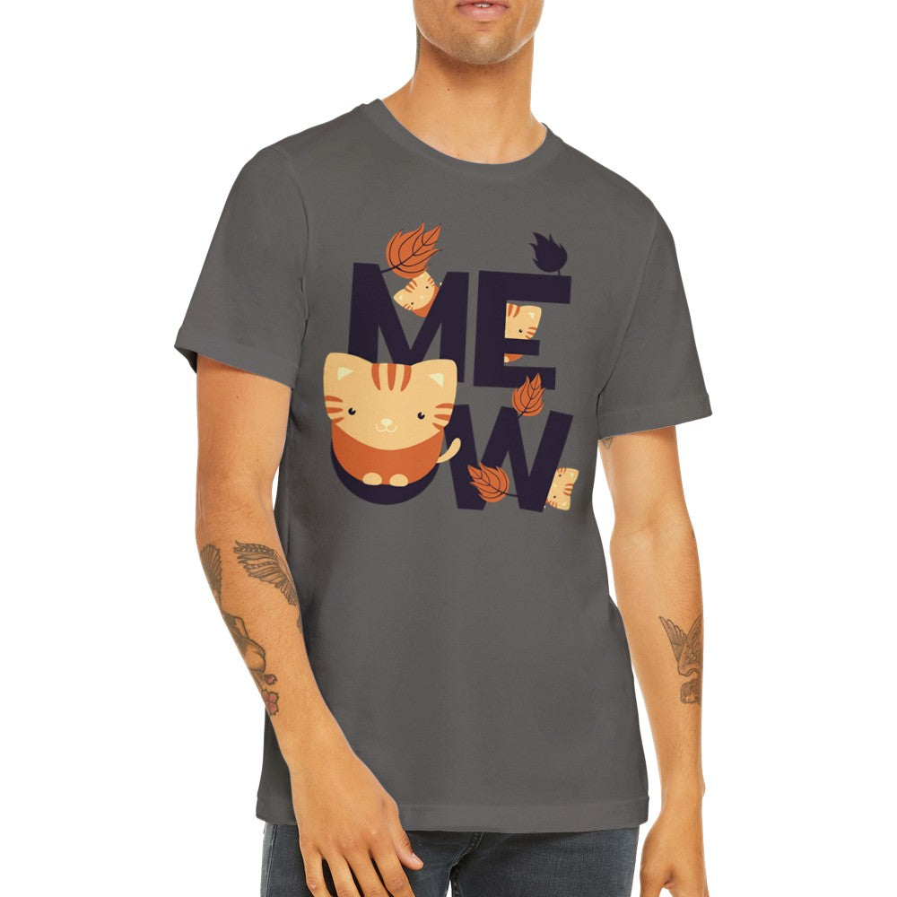 Fun T-Shirts - Cat Artwork MEOW - Premium Unisex T-shirt