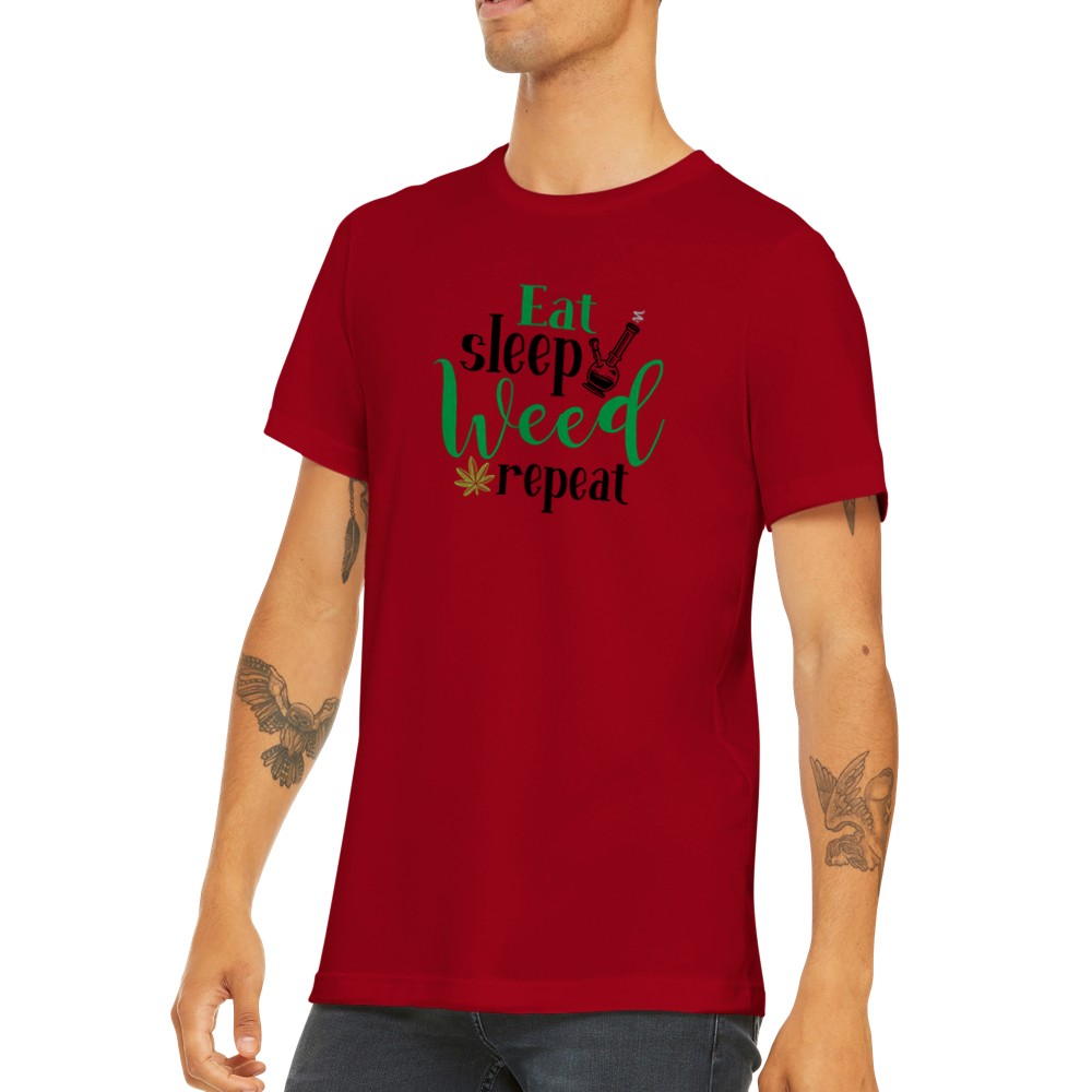 Citat T-shirt - Eat, Sleep, Weed Repeat - Premium Unisex T-shirt